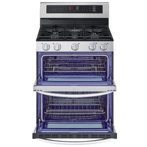 LG 30 in. 6.9 cu. ft. Smart Air Fry True European Convection Double Oven Gas Range with 5 Sealed Burners - Stainless Steel, , hires