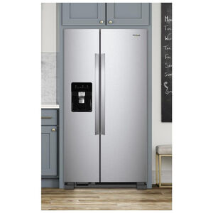 Whirlpool 36 in. 24.6 cu. ft. Side by Side Refrigerator with Ice & Water Dispenser - Monochromatic Stainless Steel, Monochromatic Stainless Steel, hires
