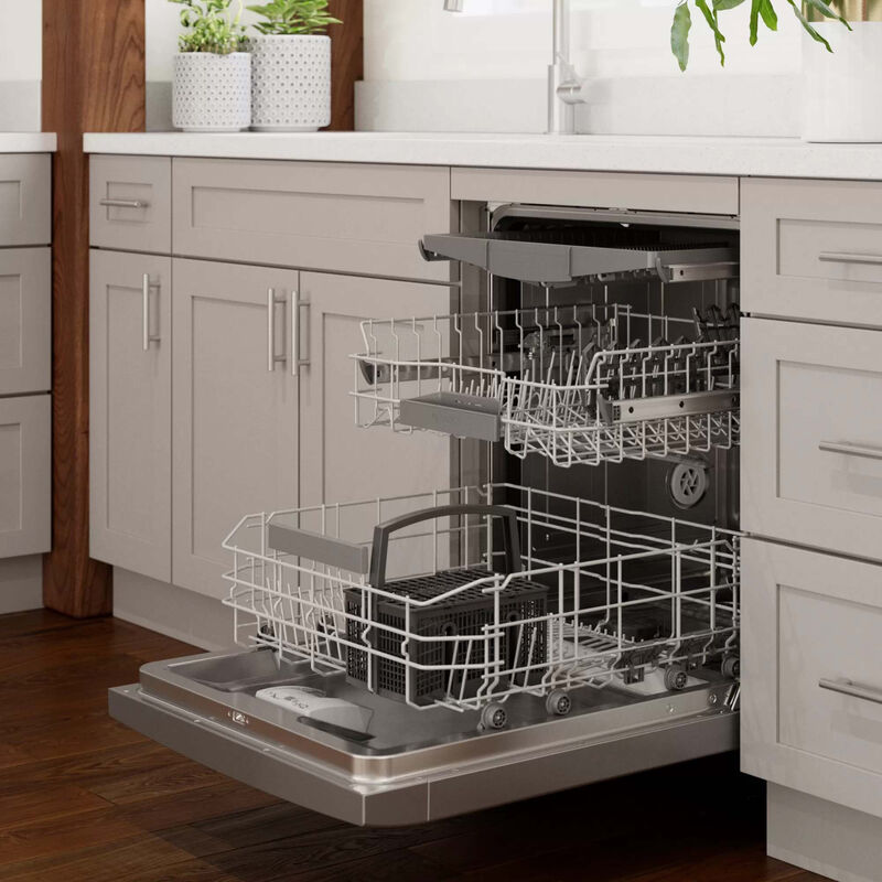 Bosch 800 Series 24 in. Smart Built-In Dishwasher with Front Control, 42 dBA Sound Level, 15 Place Settings, 6 Wash Cycles & Sanitize Cycle - Stainless Steel, , hires