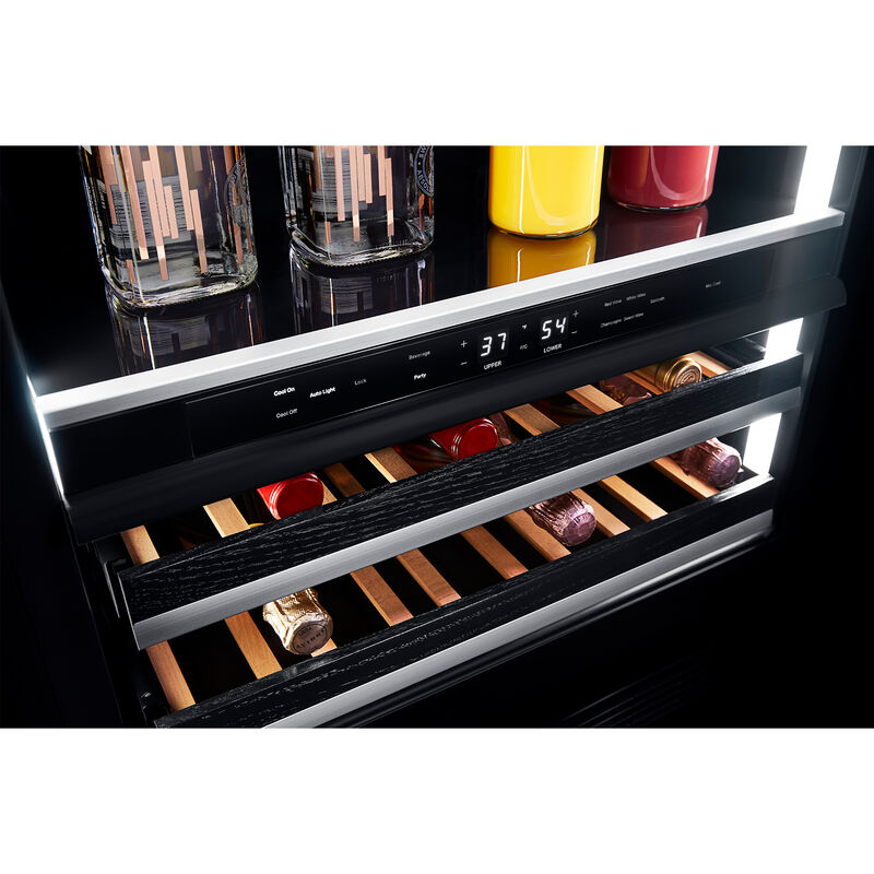 JennAir Noir Series 24 in. 5.0 cu. ft. Built-In Beverage Center with Fixed Shelves & Digital Control - Black, , hires