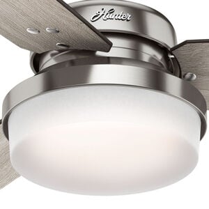 Hunter Sentinel 52 in. Ceiling Fan with LED Light Kit and Handheld Remote - Brushed Nickel, Brushed Nickel, hires