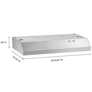 Whirlpool 30 in. Standard Style Range Hood with 2 Speed Settings, 270 CFM & 1 LED Light - Stainless Steel, , hires