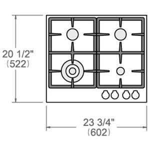 Bertazzoni Professional Series 24 in. 4-Burner Natural Gas Cooktop with Simmer Burner & Power Burner - Stainless Steel, , hires