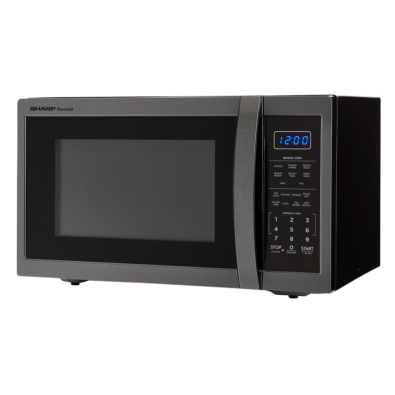 Sharp 20 in. 1.4 cu.ft Countertop Microwave with 10 Power Levels & Sensor Cooking Controls - Black Stainless Steel, , hires