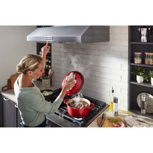 KitchenAid 36 in. Ducted Canopy Pro Style Style Range Hood with 4 Fan Speeds & 2 LED Lights - Stainless Steel, , hires