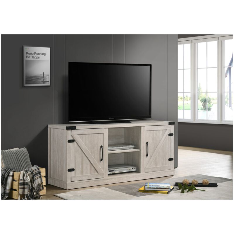 Lilola Salma Dusty Gray 58"W TV Stand with 2 Open Shelves and 2 Cabinets, , hires
