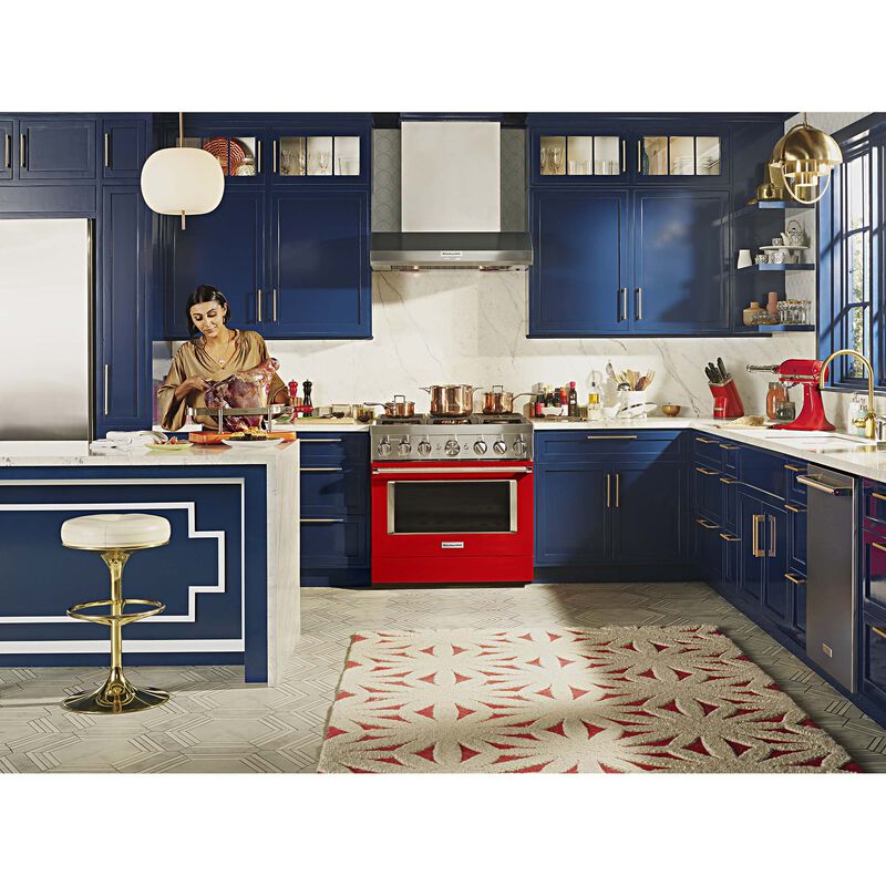 KitchenAid 36 in. Ducted Canopy Pro Style Style Range Hood with 4 Fan Speeds & 2 LED Lights - Stainless Steel, , hires