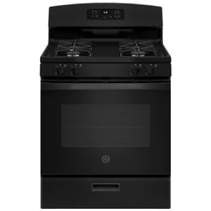 GE 30 in. 4.8 cu. ft. Oven Freestanding Gas Range with 4 Sealed Burners - Black, Black, hires