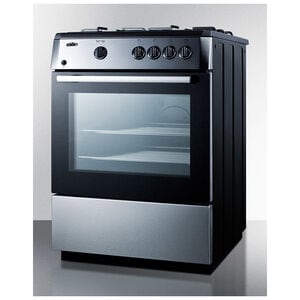 Summit 24 in. 2.5 cu. ft. Gas Range with 4 Sealed Burners - Stainless Steel, , hires