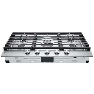 LG 36 in. 5-Burner Natural Gas Cooktop with Simmer Burner & Power Burner - Stainless Steel, Stainless Steel, hires