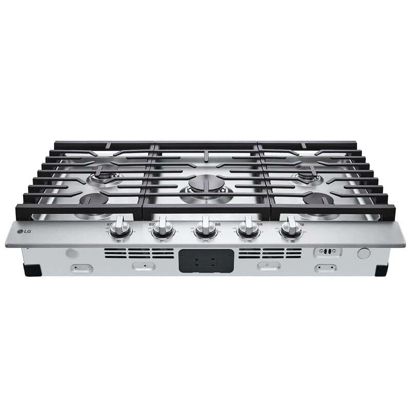 LG 36 in. 5-Burner Natural Gas Cooktop with Simmer Burner & Power Burner - Stainless Steel, Stainless Steel, hires