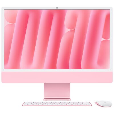 Apple iMac with 24-inch 4.5K Retina Display, M4 8-Core Chip, 16GB RAM, 256GB Storage, 8-Core GPU, 2 USB Ports, Pink | MWUG3LL-A