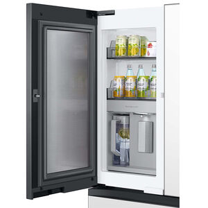 Samsung Bespoke 36 in. 22.8 cu. ft. Smart Counter Depth 4-Door French Door Refrigerator with Beverage Center & Internal Water Dispenser - White Glass, White Glass, hires