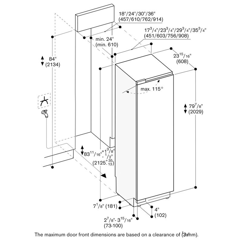 Gaggenau Vario 400 Series 24 in. 12.2 cu. ft. Built-in Smart Double-Drawers Upright Freezer with Ice-Maker & Adjustable Shelves - Custom Panel Ready, , hires