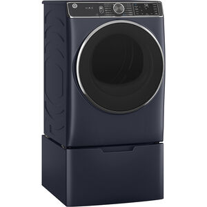 GE 28 in. 7.8 cu. ft. Smart Stackable Gas Dryer with 12 Dryer Programs, 2 Dry Options, Sanitize Cycle, Wrinkle Care & Sensor Dry - Sapphire Blue, Sapphire Blue, hires