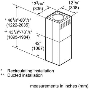 Bosch 800 Series Chimney Extension Kit for Island Hood - Stainless Steel, , hires