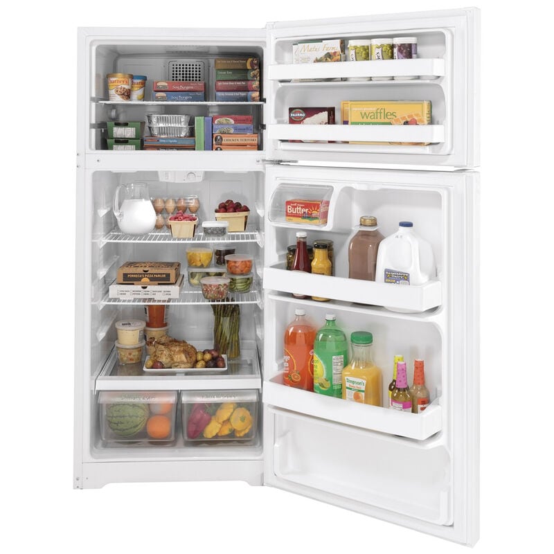 GE 28 in. 16.6 cu. ft. Top Freezer Refrigerator - White, White, hires