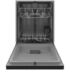 GE 24 in. Front Control Flush-Mount Dishwasher with 55 dBa Sound Level, Dry Boost & Pocket Handle - Black, Black, hires