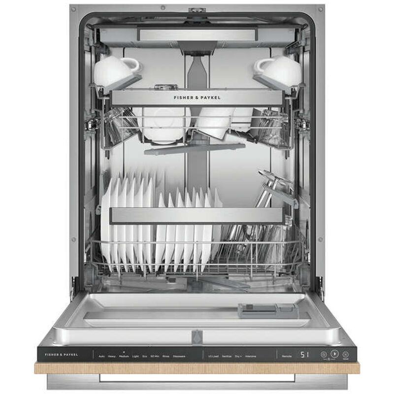 Fisher & Paykel Series 7 24 in. Smart Built-In Dishwasher with Top Control, 42 dBA Sound Level, 15 Place Settings, 8 Wash Cycles & Sanitize Cycle - Custom Panel Ready, , hires