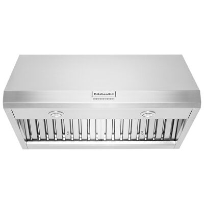 KitchenAid 36 in. Ducted Canopy Pro Style Style Range Hood with 4 Fan Speeds & 2 LED Lights - Stainless Steel | KVWC906KSS