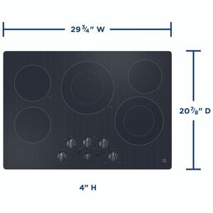 GE 30 in. 5-Burner Electric Cooktop with Simmer Burner & Power Burner - Black, , hires