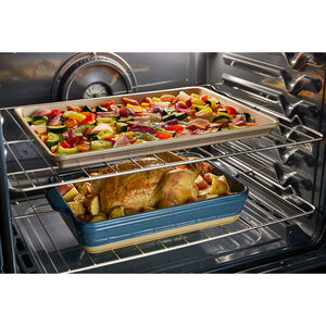 Maytag 30 in. 6.4 cu. ft. Air fry Convection Oven Slide-In Electric Range with 5 Smoothtop Burners - Fingerprint Resistant Stainless Steel, , hires
