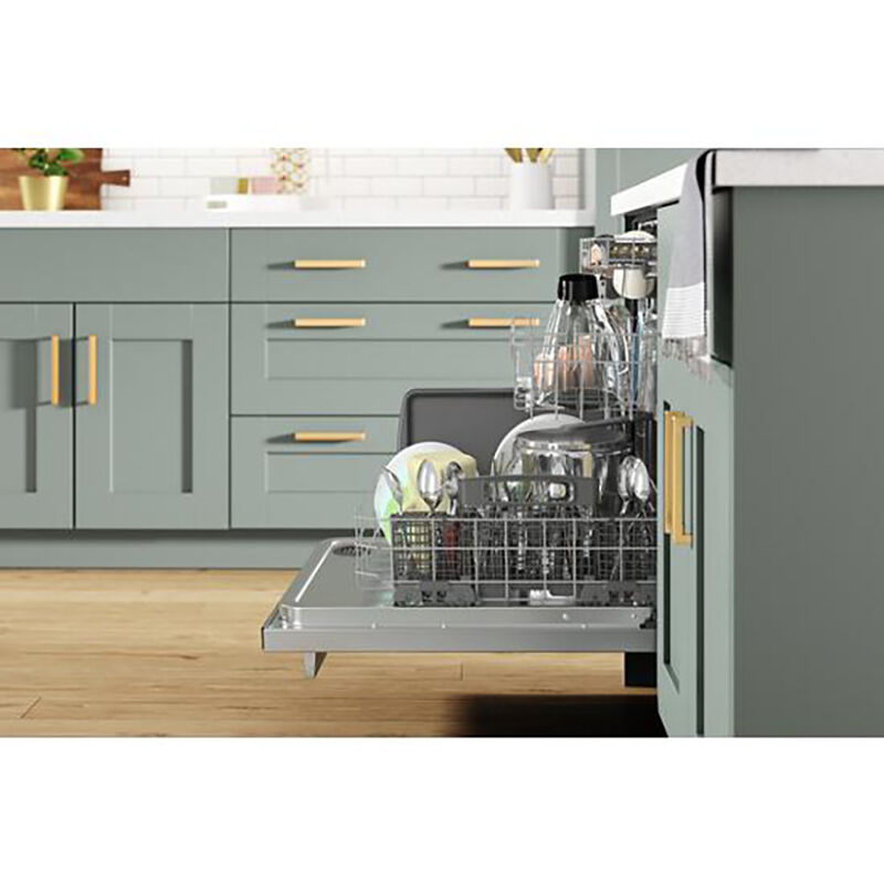 Whirlpool 24 in. Top Control Dishwasher with 41 dBa Sound Level & 3rd-Rack - Fingerprint Resistant Stainless, , hires