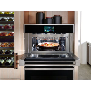 Monogram Minimalist Series 27" 1.7 Cu. Ft. Electric Smart Wall Oven with True European Convection & Steam Clean - Stainless Steel, , hires