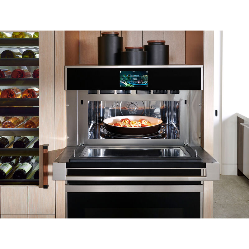 Monogram Minimalist Series 27" 1.7 Cu. Ft. Electric Smart Wall Oven with True European Convection & Steam Clean - Stainless Steel, , hires