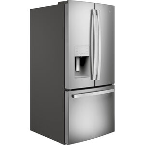 GE 33 in. 23.6 cu. ft. French Door Refrigerator with External Ice & Water Dispenser - Stainless Steel, Stainless Steel, hires