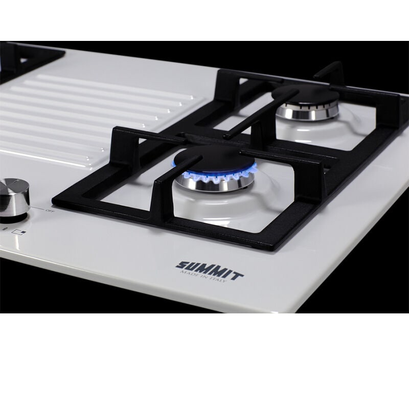 Summit 30 in. 4-Burner Natural Gas Cooktop - White, , hires