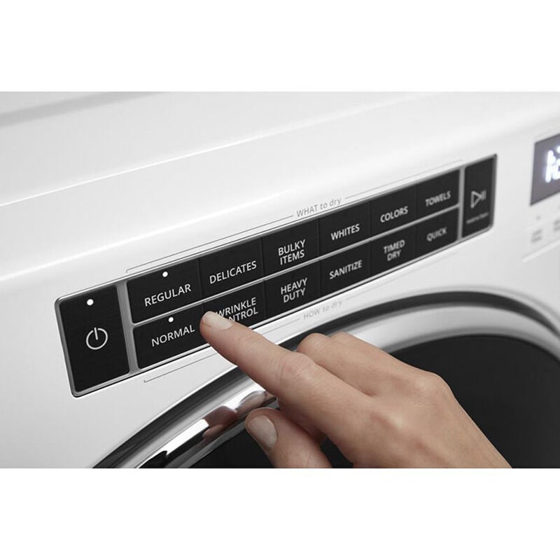 Whirlpool 27 in. 7.4 cu. ft. Stackable Electric Dryer with Sensor Dry & Steam Cycle - White, , hires