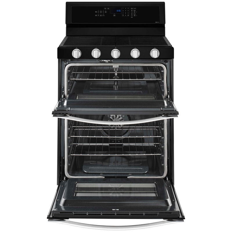 Whirlpool 30 in. 6 cu. ft. True European Convection Double Oven Gas Range with 5 Sealed Burners - Black Ice, , hires