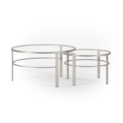 Hudson & Canal Gaia Nesting Table - Nickel | CT0053