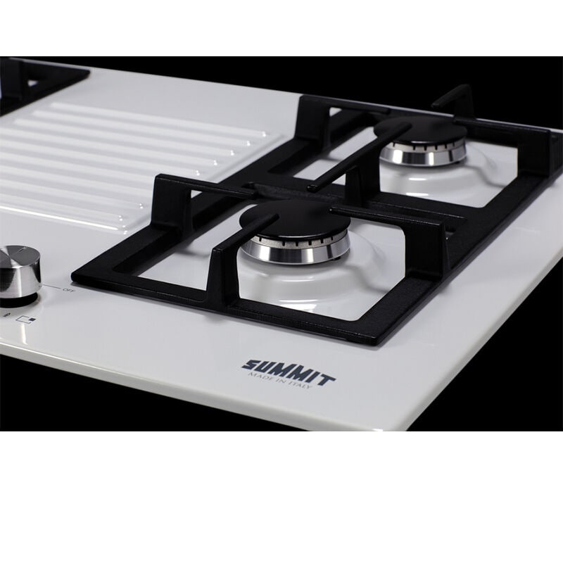 Summit 30 in. 4-Burner Natural Gas Cooktop - White, , hires