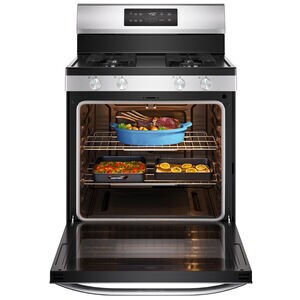 Midea 30 in. 6.1 cu. ft. Gas Range with 4 Sealed Burners - Stainless Steel, Stainless Steel, hires