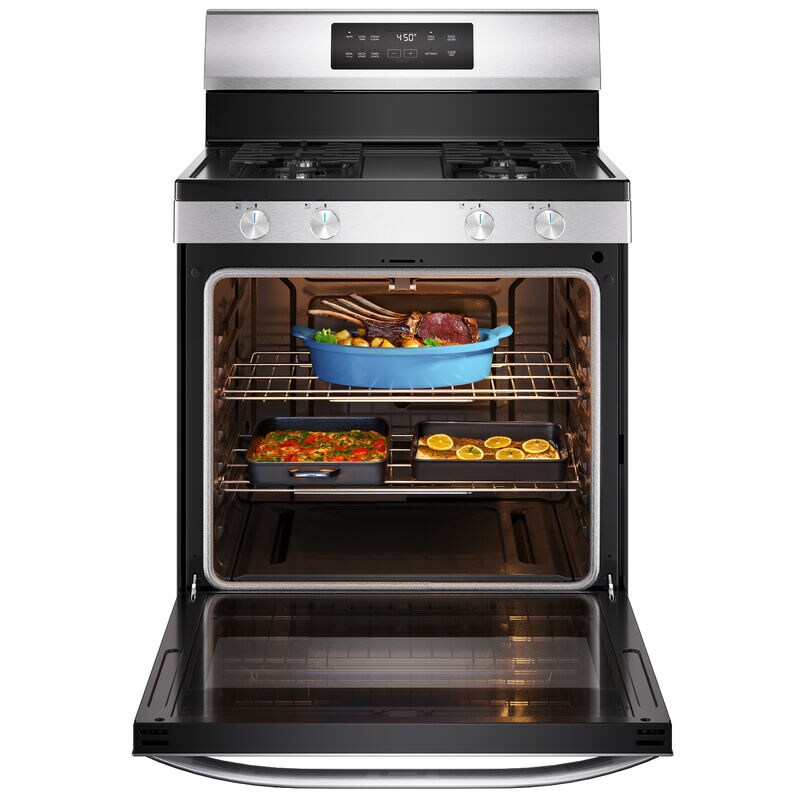 Midea 30 in. 6.1 cu. ft. Gas Range with 4 Sealed Burners - Stainless Steel, Stainless Steel, hires