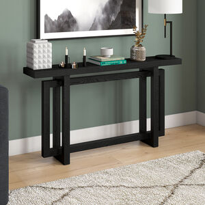 Hudson & Canal Breslow 55" Wide Rectangular Console Table - Black Grain, , hires