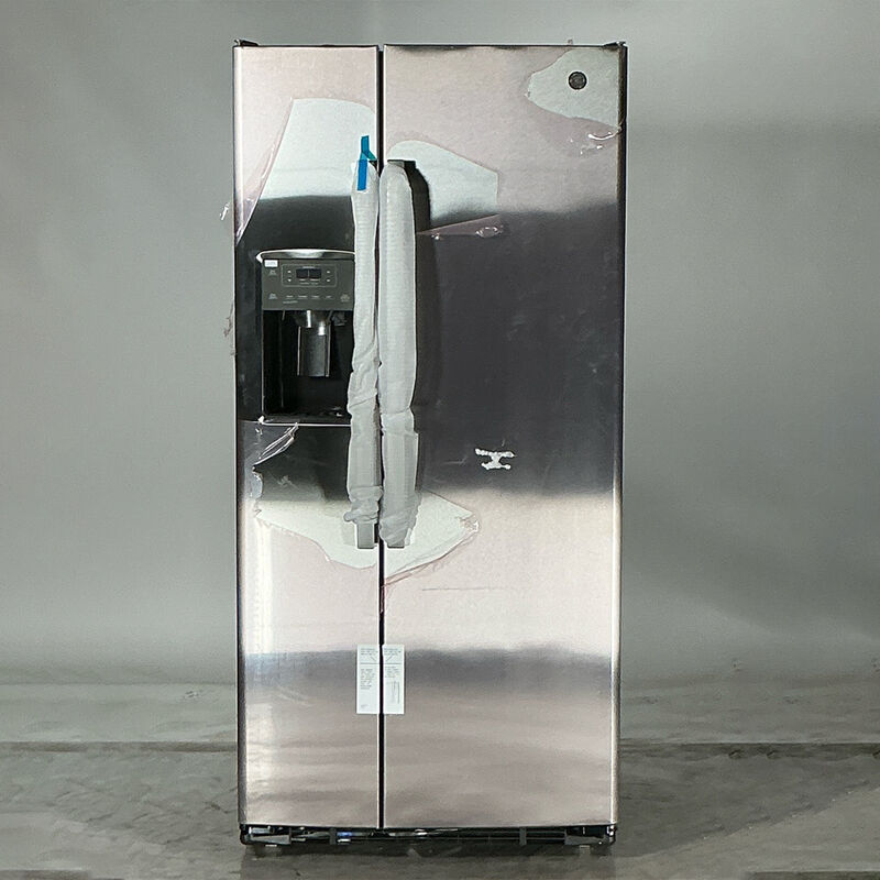 GE 33 in. 23 cu. ft. Side by Side Refrigerator with Ice & Water Dispenser - Fingerprint Resistant Stainless (Open Box Fair Condition), , hires