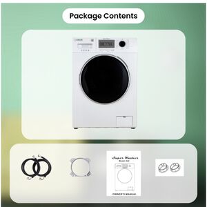 Equator Compact 24 in. 1.57 cu. ft. Stackable Front Load Washer with Pet & Sanitize Cycle - White, , hires