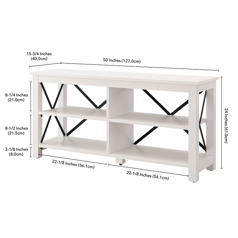 Hudson & Canal Sawyer 50" TV Stand - White, , hires