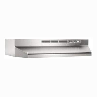 Broan 41000 Series 30 in. Standard Style Range Hood with 2 Speed Settings, Ductless Venting & Incandescent Light - Stainless Steel | 413004