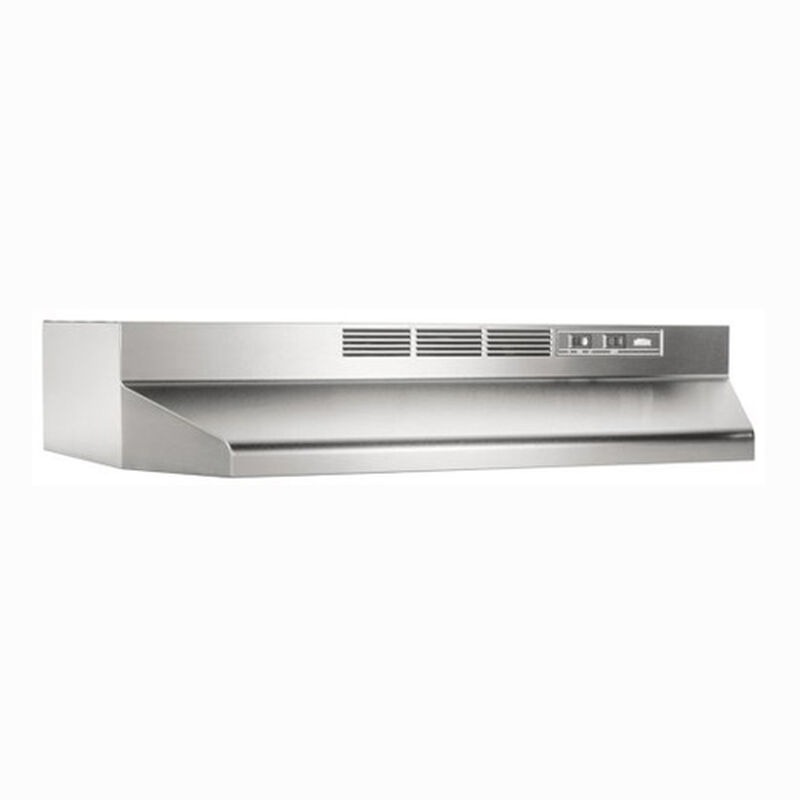 Broan 41000 Series 30 in. Standard Style Range Hood with Speed Settings,  Ductless Venting  Incandescent Light Stainless Steel Richard  Son