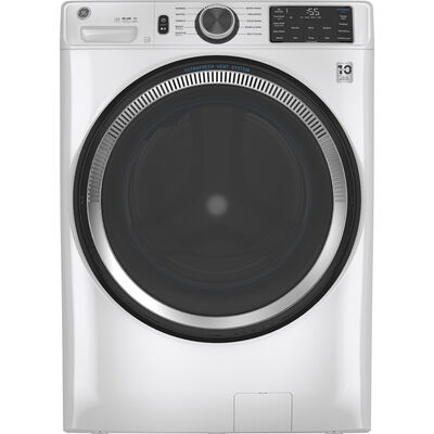 GE 28 in. 4.8 cu. ft. Smart Stackable Front Load Washer with UltraFresh Vent System, OdorBlock & Sanitize with Oxi - White | GFW550SSNWW