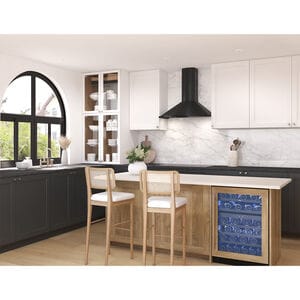 Zephyr 30 in. Convertible Chimney Style Range Hood with 600 CFM, 5 Fan Speeds & 2 LED Lights - Black, , hires