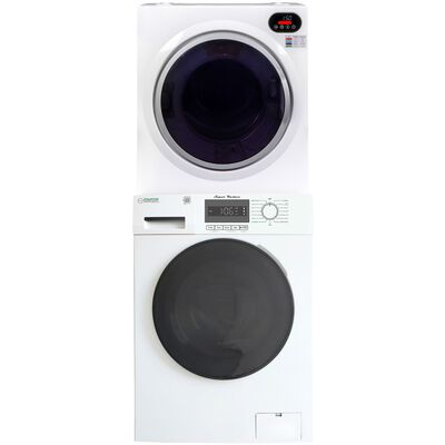 Equator Compact 24 in. 1.57 cu. ft. Electric Front Load Laundry Center with Sensor Dry, Pet & Sanitize Cycle - White | EW822ED848