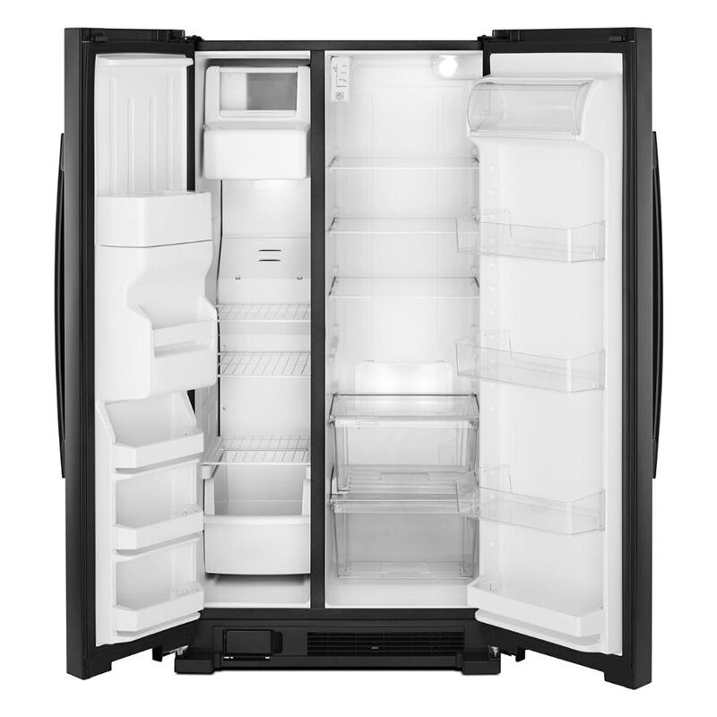 Amana 36 in. 24.57 cu. ft. Side-by-Side Refrigerator with Ice & Water Dispenser - Black, Black, hires