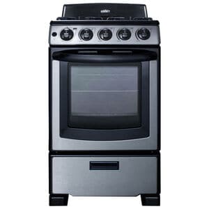 Summit 20 in. 2.3 cu. ft. Gas Range with 4 Sealed Burners - Stainless Steel, , hires