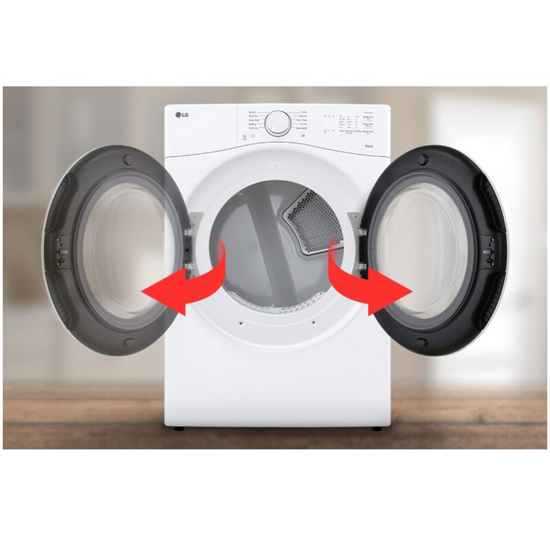 LG 27 in. 7.4 cu. ft. Smart Stackable Electric Dryer with Sensor Dry & AI Dry - White, , hires