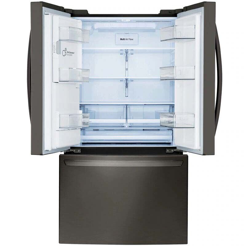 LG 36 in. 27.7 cu. ft. Smart French Door Refrigerator with Ice & Water Dispenser - PrintProof Black Stainless Steel, PrintProof Black Stainless Steel, hires
